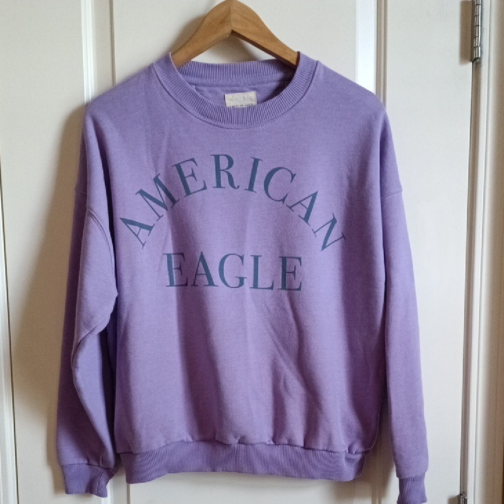 American Eagle Purple Logo Pullover Sweatshirt